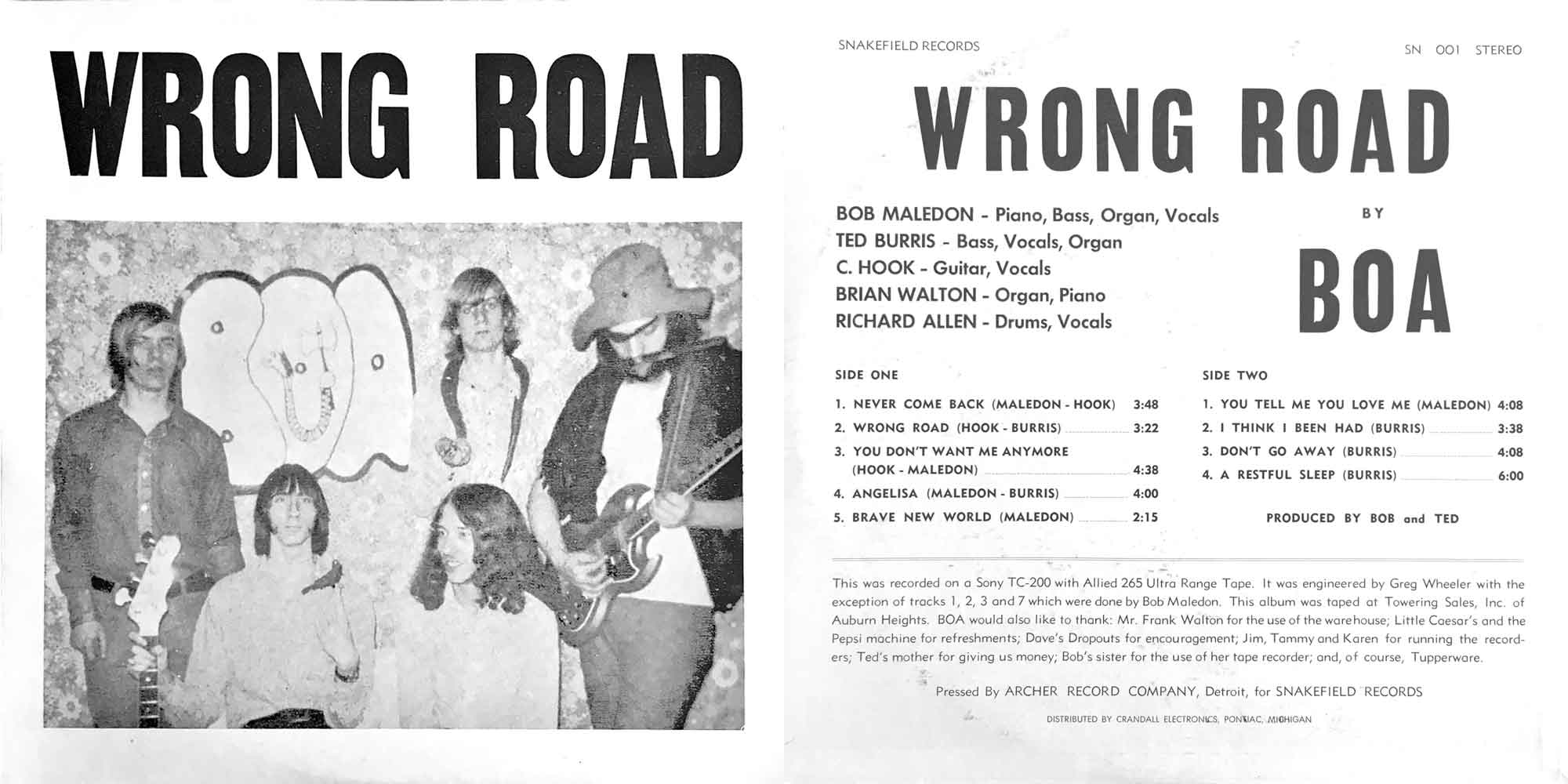 Wrong Road by Boa - front and back covers